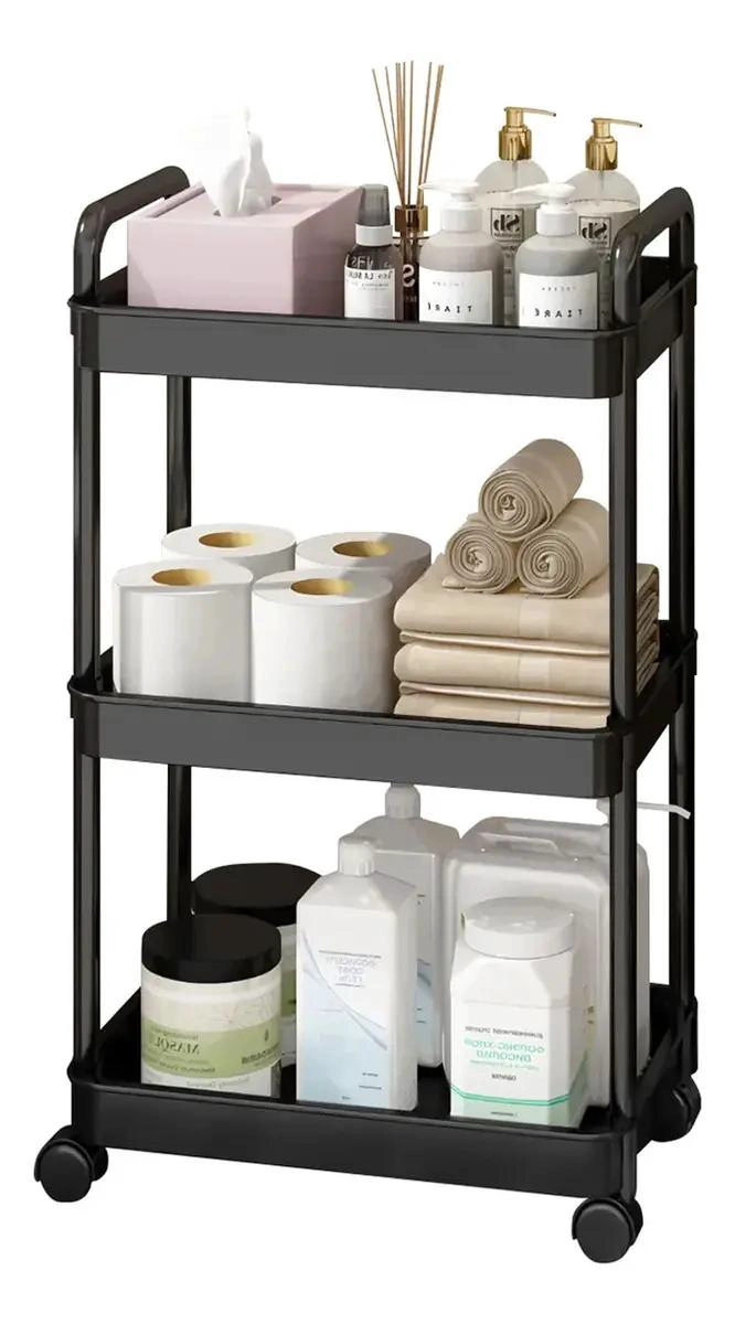 ORGANIZADOR DE GABINETES DE COCINA CARRITO NEGRO 73.5CM X 37CM X 26.2CM - 1