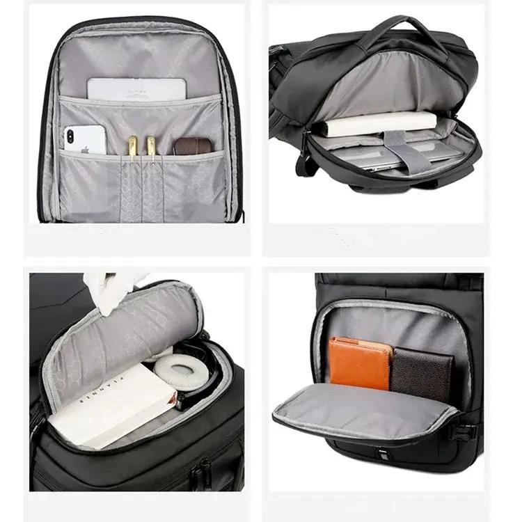 MOCHILA IMPERMEABLE CON CARGA USB PARA VIAJE Y NOTEBOOK - 4
