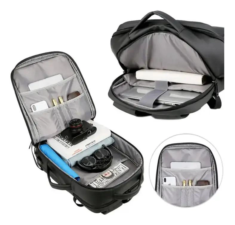 MOCHILA IMPERMEABLE CON CARGA USB PARA VIAJE Y NOTEBOOK - 7