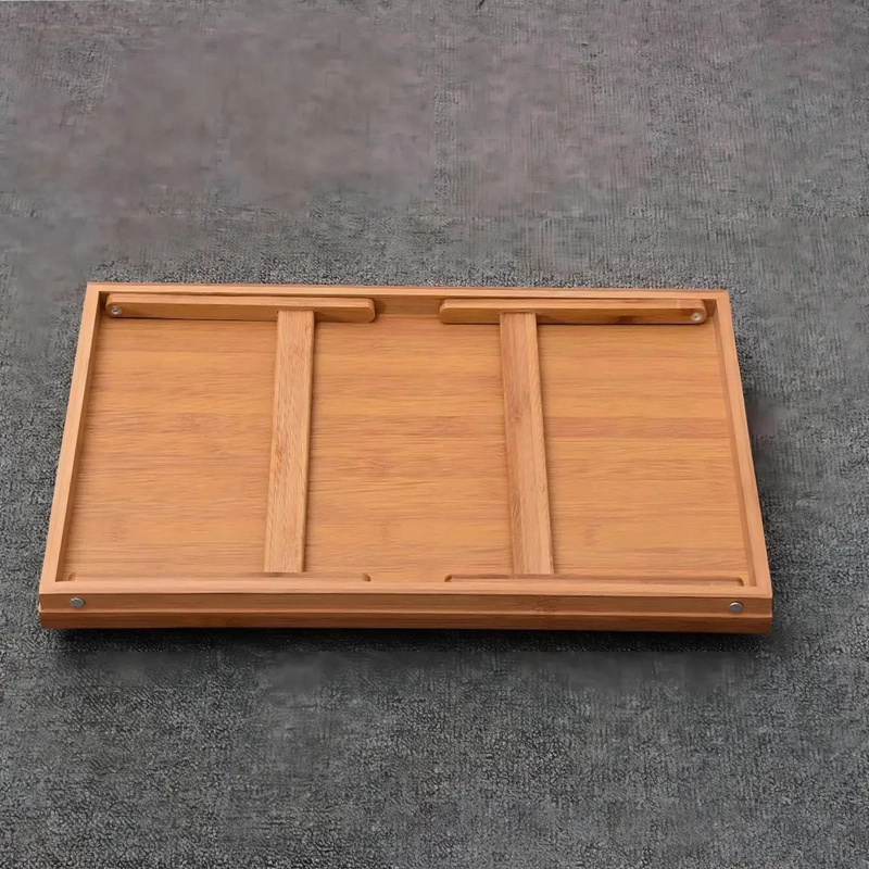 MESA DESAYUNO PLEGABLE DE BAMBU CON AGARRADERAS - 4