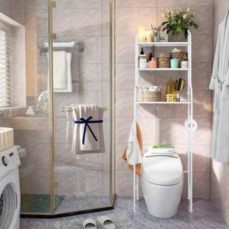 ESTANTE ORGANIZADOR DE ALUMINIO BLANCO PARA BAÑO 3 NIVELES - 10