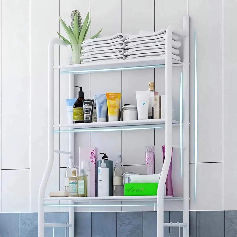 ESTANTE ORGANIZADOR DE ALUMINIO BLANCO PARA BAÑO 3 NIVELES - 2