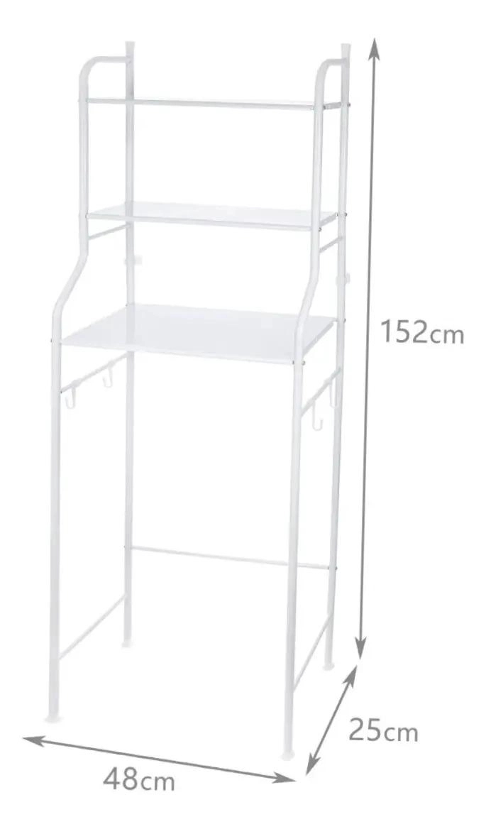 ESTANTE ORGANIZADOR DE ALUMINIO BLANCO PARA BAÑO 3 NIVELES - 5