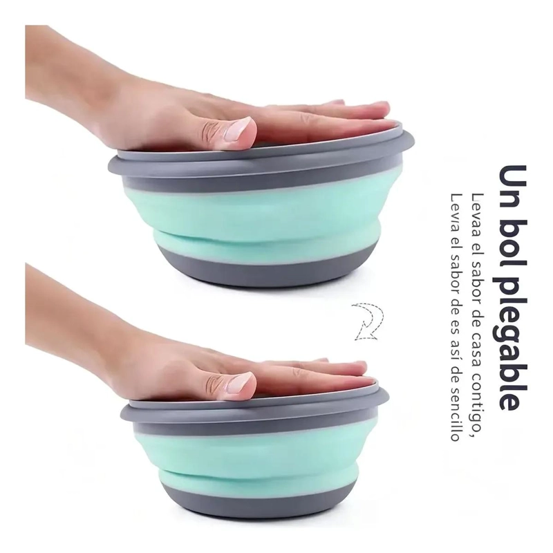 SET DE 3 CUENCOS PLEGABLES DE SILICONA CON TAPA - 6