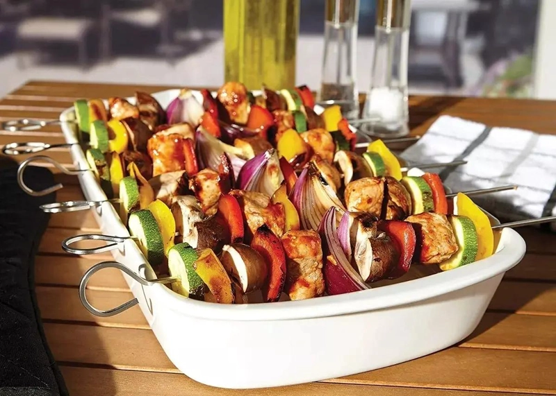 SET DE 10 BROCHETAS DE MADERA Y HIERRO PARA ANTICUCHOS - 2