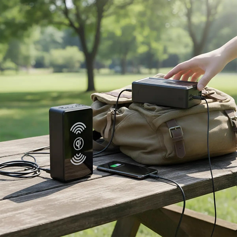BATERIA EXTERNA 80000MAH CARGA SOLAR Y USB-C PORTATIL - 4