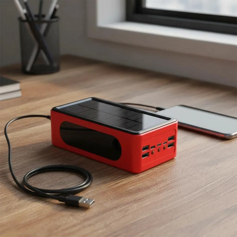 BATERIA EXTERNA 80000MAH CARGA SOLAR Y USB-C PORTATIL - 6
