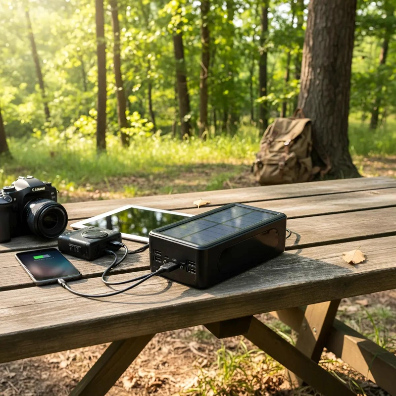 BATERIA EXTERNA 80000MAH CARGA SOLAR Y USB-C PORTATIL - 8