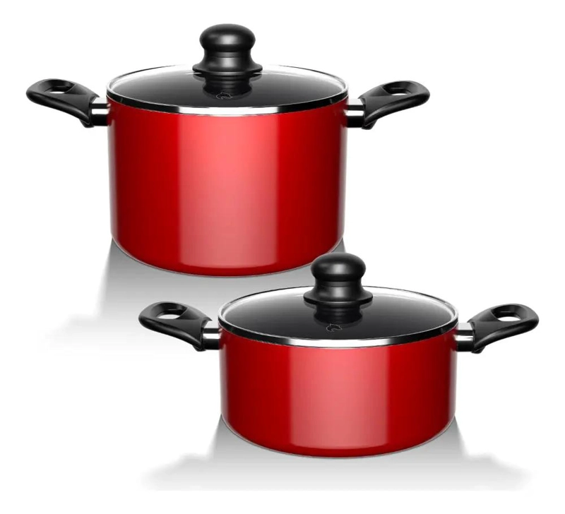 BATERIA DE COCINA ANTIADHERENTE DE 15 PIEZAS EN ALUMINIO ROJO - 5