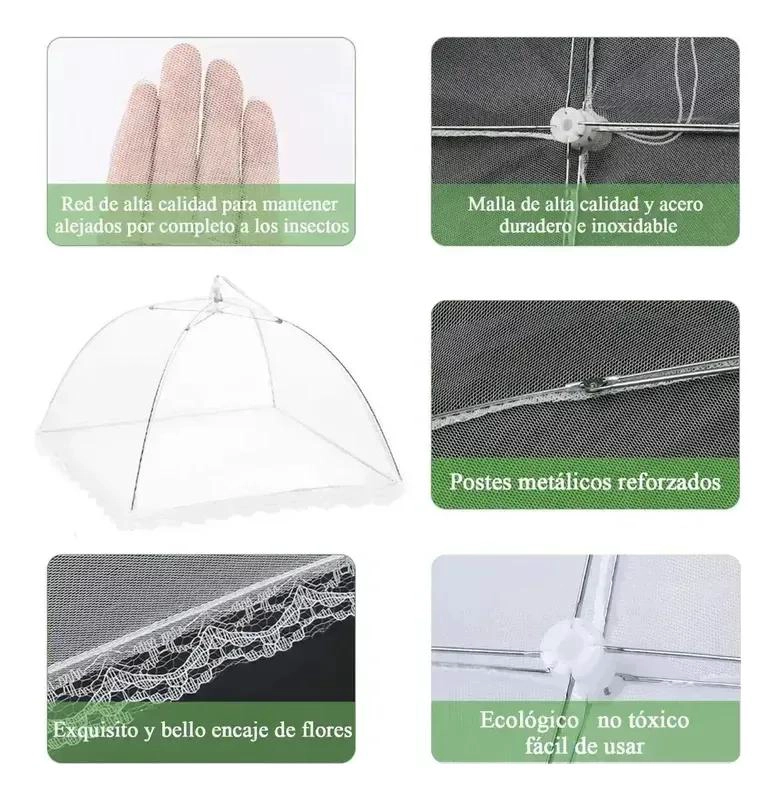 CUBIERTAS PLEGABLES DE MALLA PARA ALIMENTOS EN PAQUETE DE 3 - 7