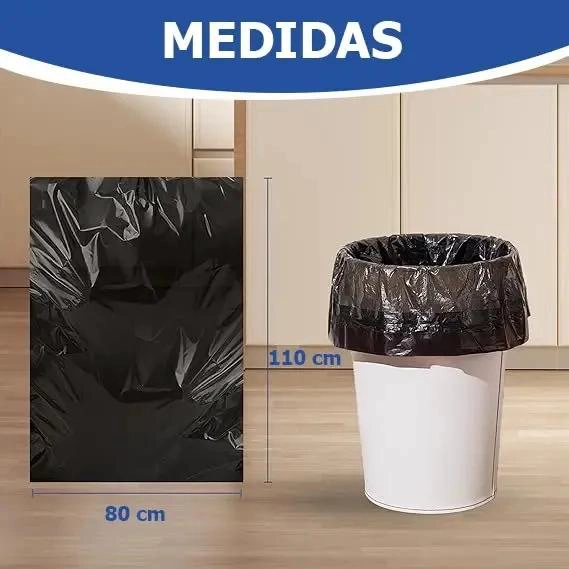 BOLSA DE BASURA RESISTENTE 80 X 110 CM PACK DE 40 UNIDADES - 1