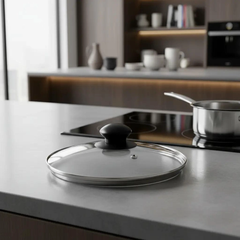 TAPA DE OLLA VAPORIERA DE VIDRIO 18 CM PARA COCCION SALUDABLE - 1