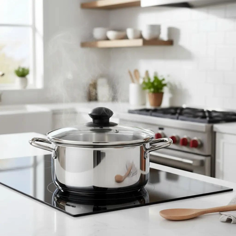 TAPA DE OLLA VAPORIERA DE VIDRIO 18 CM PARA COCCION SALUDABLE - 6