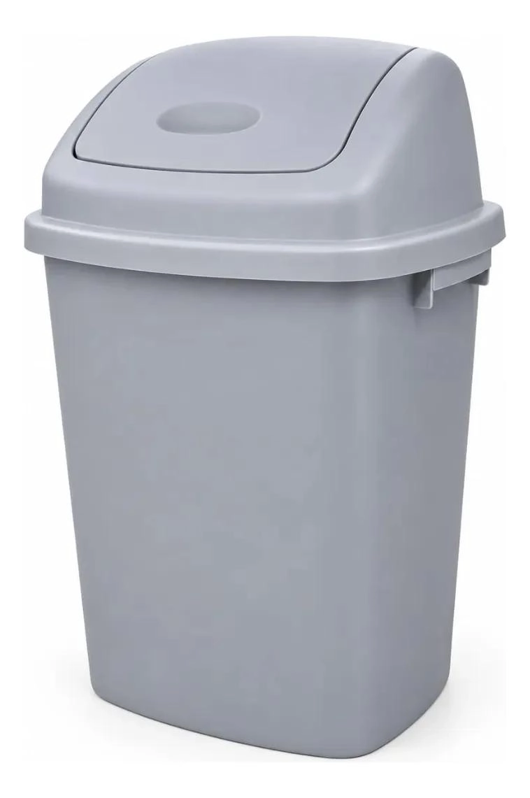 BASURERO PLASTICO CON TAPA VAIVE N PARA COCINA Y OFICINA - 1