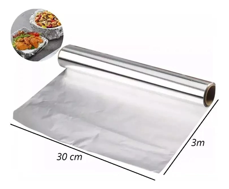PAPEL ALUMINIO PARA COCINA 30CM X 3M IDEAL PARA ALIMENTOS - 5