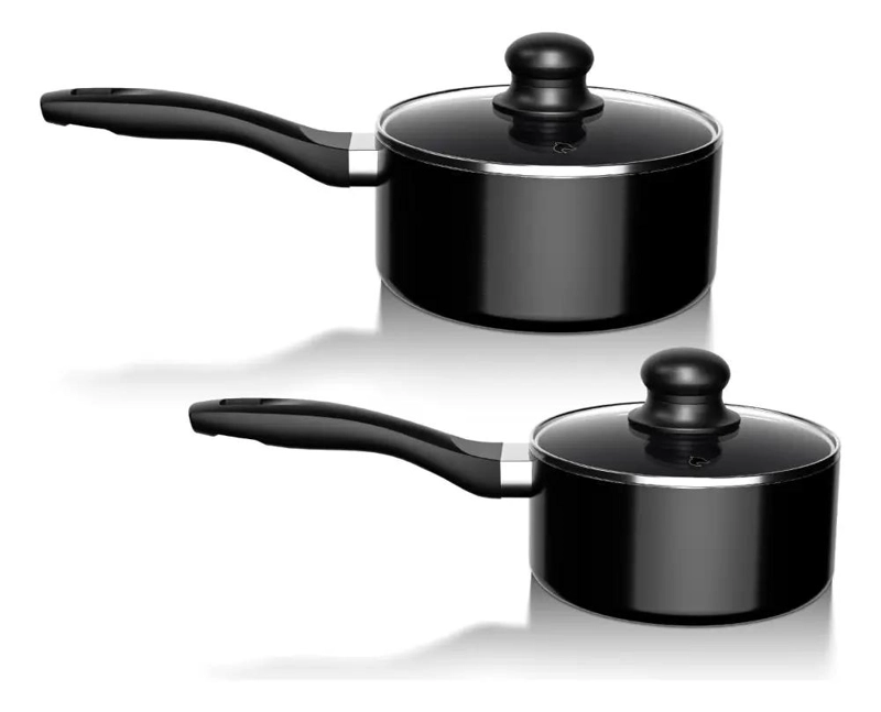 SET DE BATERIA DE COCINA ANTIADHERENTE DE 15 PIEZAS EN COLOR NEGRO - 5