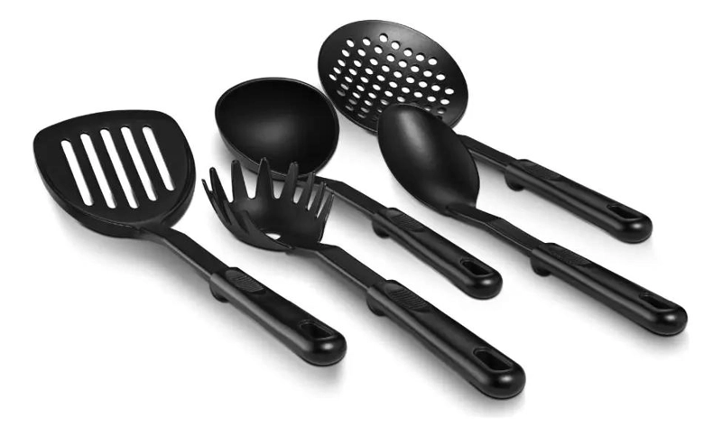 SET DE BATERIA DE COCINA ANTIADHERENTE DE 15 PIEZAS EN COLOR NEGRO - 7