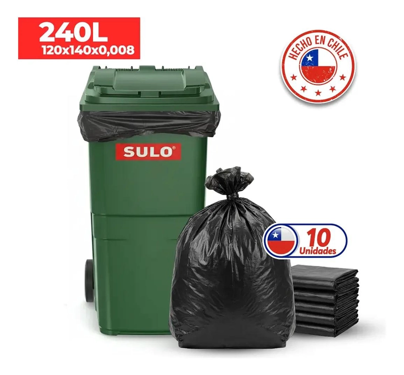 BOLSAS NEGRAS EXTRA GRANDES PARA BASURA 240 LITROS - 1