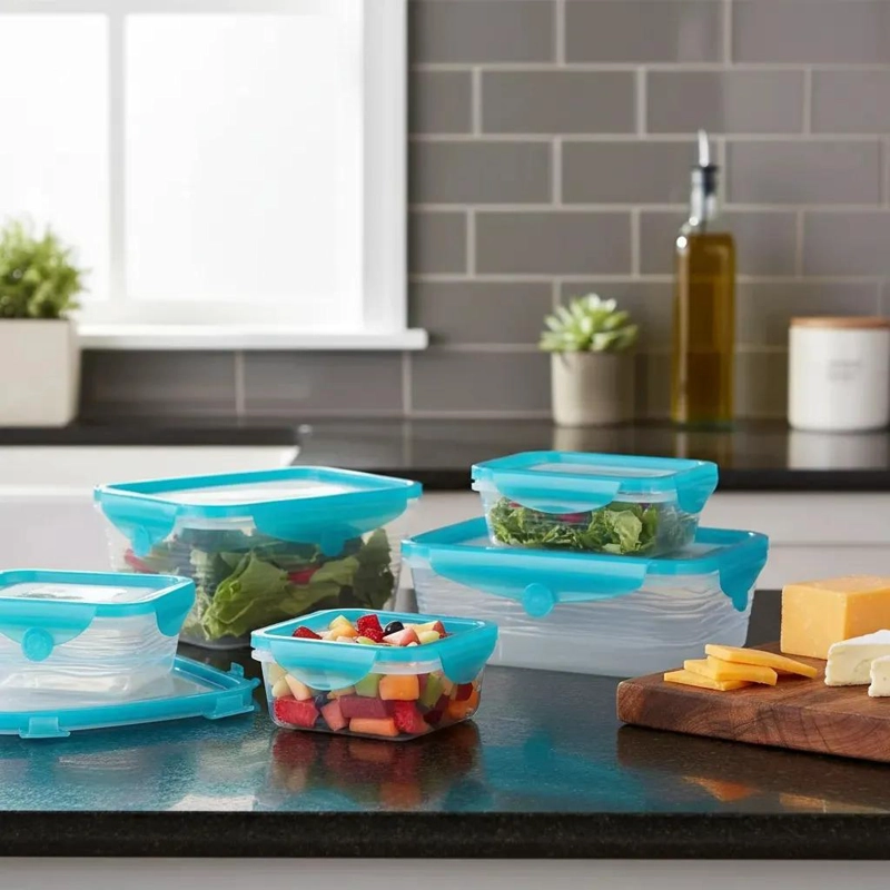 RECIPIENTES HERME TICOS DE PLASTICO Y SILICONA PARA ALIMENTOS - 1