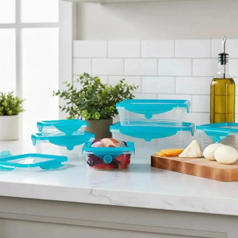 RECIPIENTES HERME TICOS DE PLASTICO Y SILICONA PARA ALIMENTOS - 6