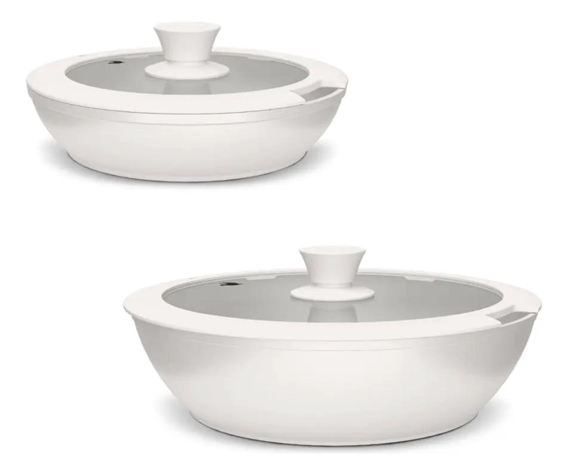 BATERIA DE COCINA 11 PIEZAS ALUMINIO FORJADO COLOR BLANCO - 5