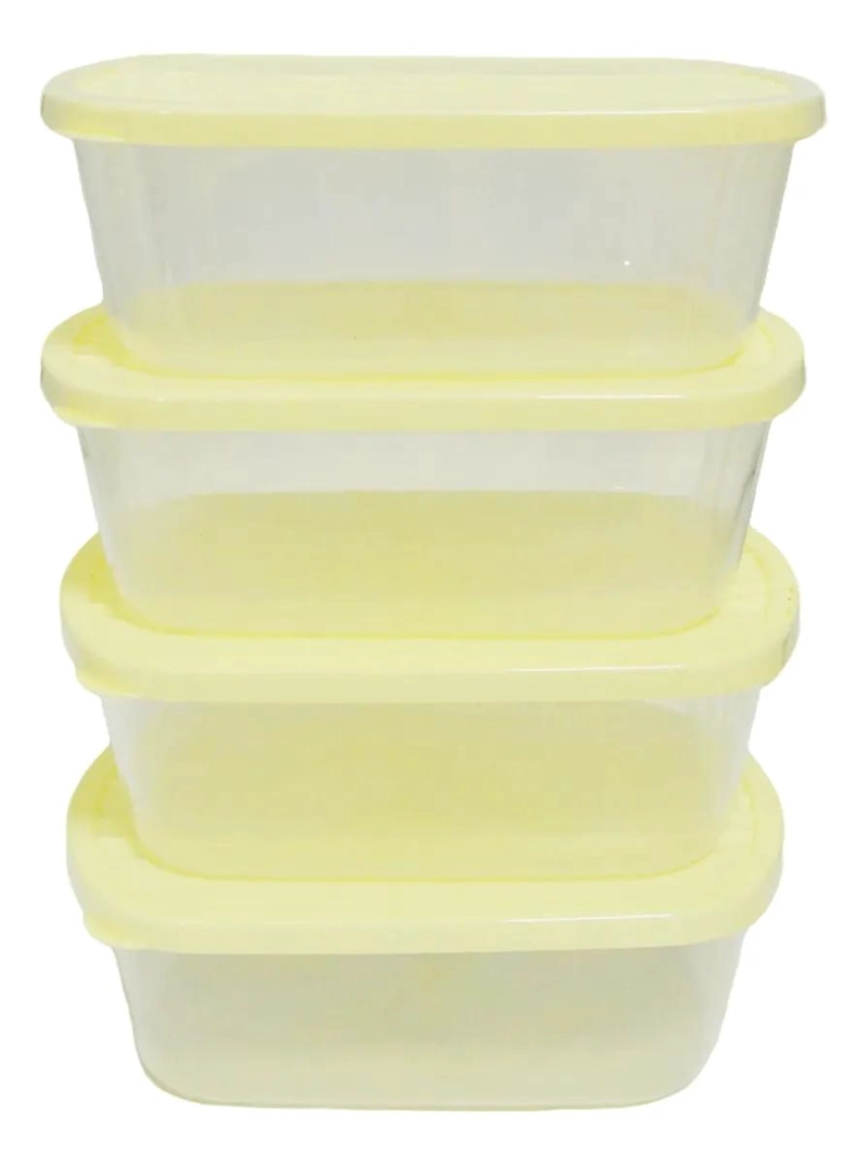 SET DE 4 CONTENEDORES RECTANGULARES PARA ALIMENTOS 2000ML - 1