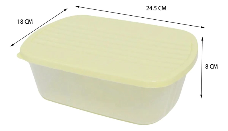 SET DE 4 CONTENEDORES RECTANGULARES PARA ALIMENTOS 2000ML - 2