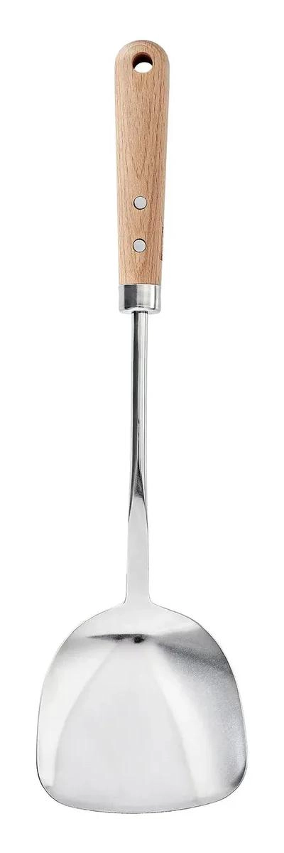 ESPATULA PARA WOK DE ACERO INOXIDABLE Y MADERA DE 36 CM - 1