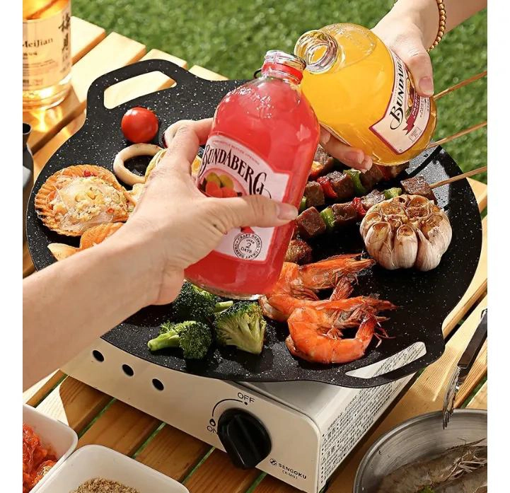 PLANCHA ANTIADHERENTE DE HIERRO FUNDIDO 34 CM PARA COCINAR - 6