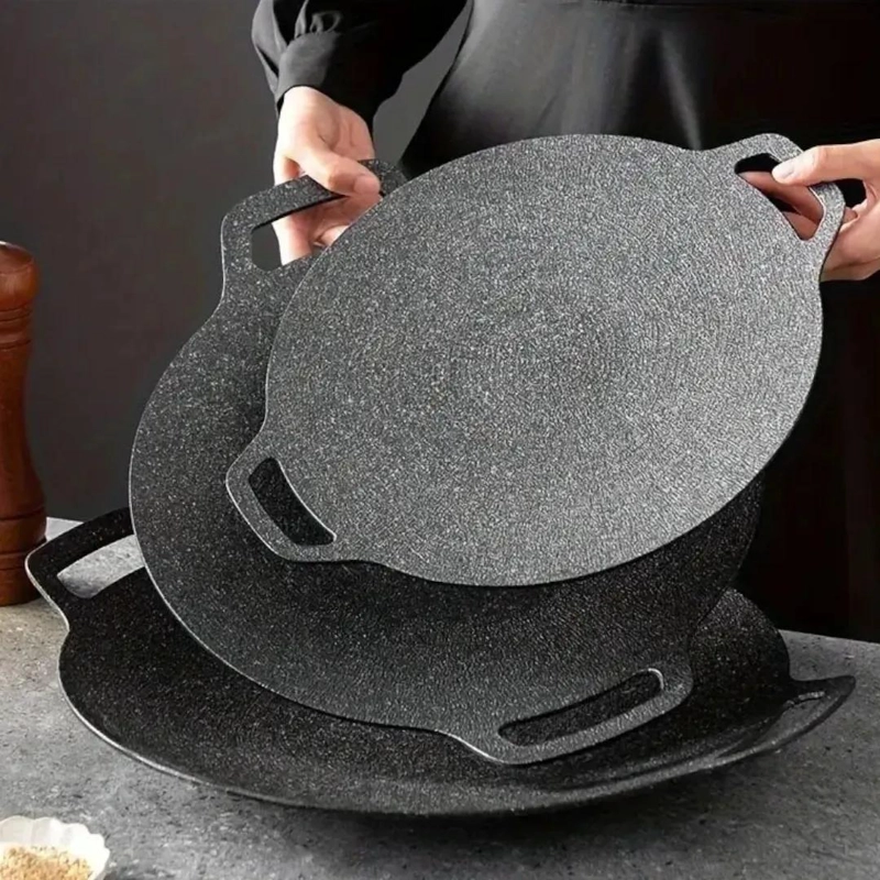 PLANCHA ANTIADHERENTE DE HIERRO FUNDIDO 34 CM PARA COCINAR - 9