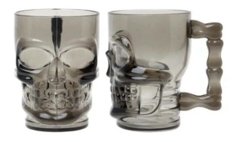 PACK DE 2 VASOS CERVECEROS CALAVERA DE VIDRIO 500CC - 1