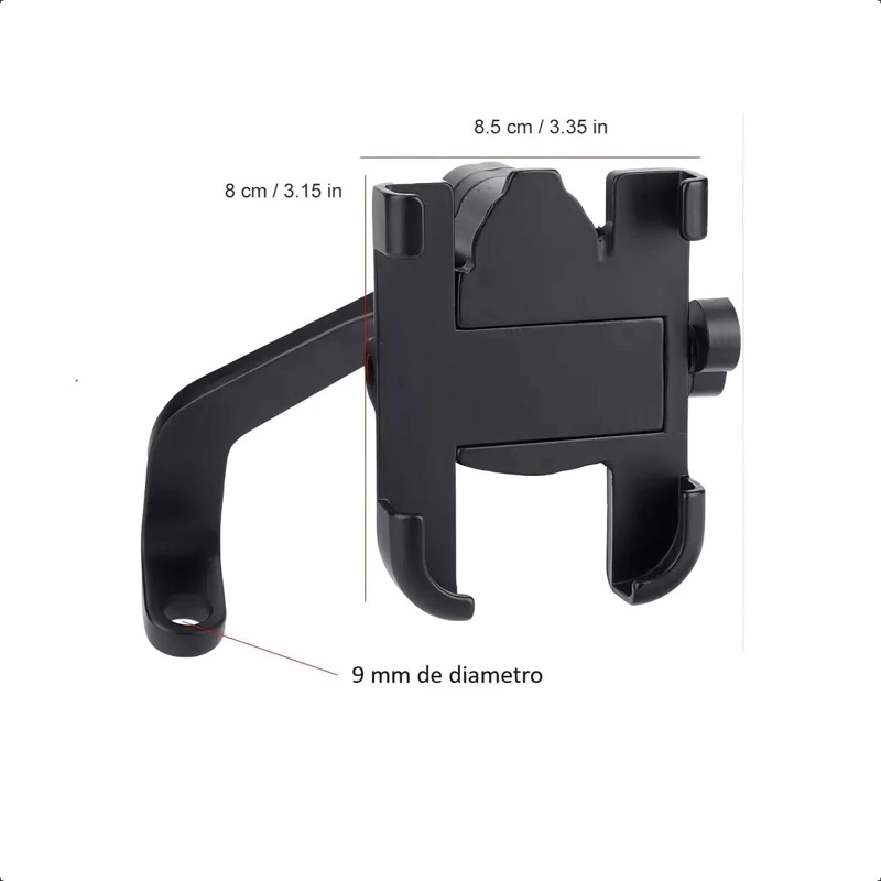 SOPORTE PARA CELULAR DE RETROVISOR CON AJUSTE UNIVERSAL Y ROTACION 360° - 5
