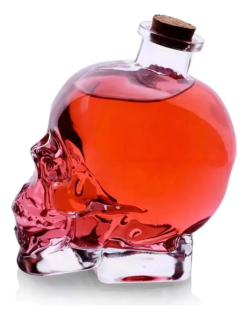 PACK DE 12 BOTELLAS DE VIDRIO CALAVERA 100ML CON TAPA DE CORCHO - 4
