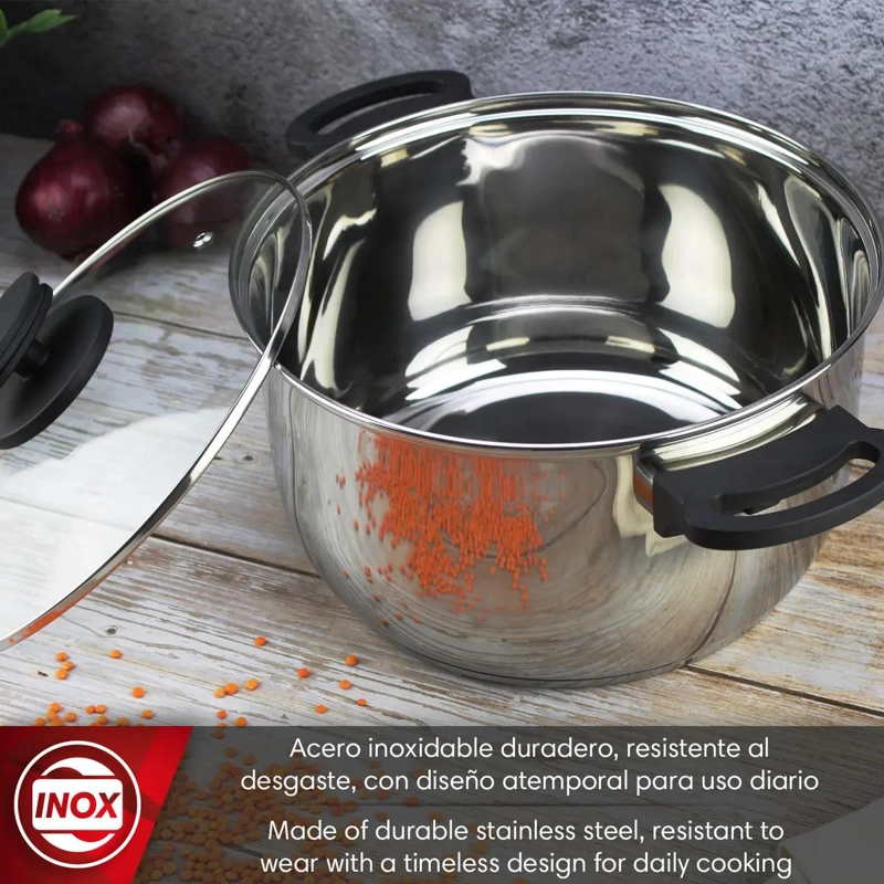 BATERIA DE COCINA DE ACERO INOXIDABLE 5 PIEZAS ELEGANTE Y DURADERA - 2