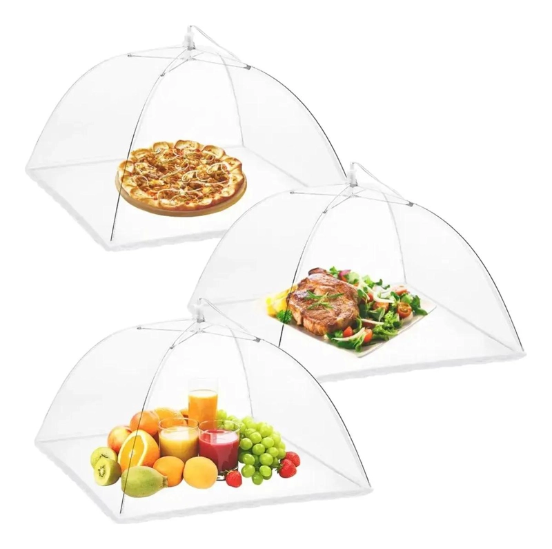 PACK DE 3 CUBIERTAS DE MALLA PARA ALIMENTOS ANTI MOSCAS - 1