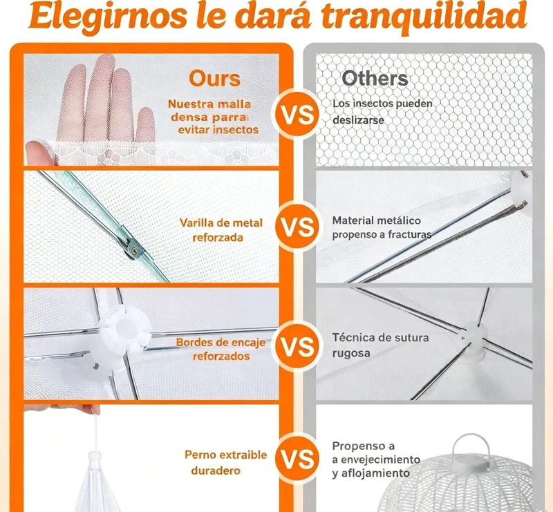 PACK DE 3 CUBIERTAS DE MALLA PARA ALIMENTOS ANTI MOSCAS - 3