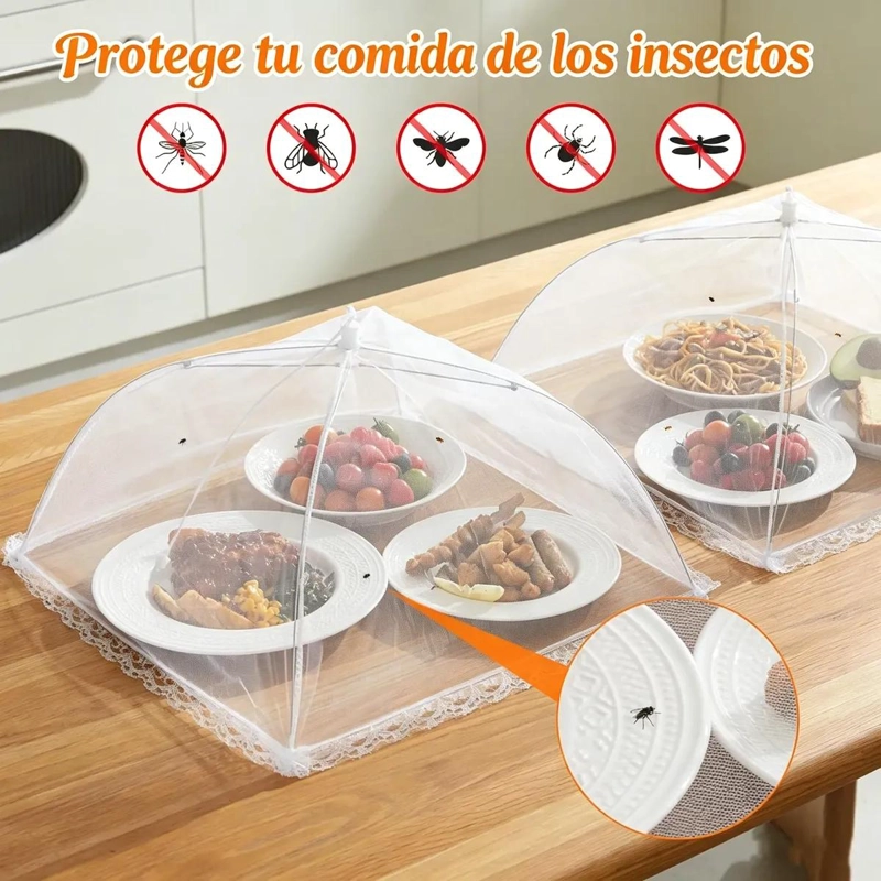 PACK DE 3 CUBIERTAS DE MALLA PARA ALIMENTOS ANTI MOSCAS - 4
