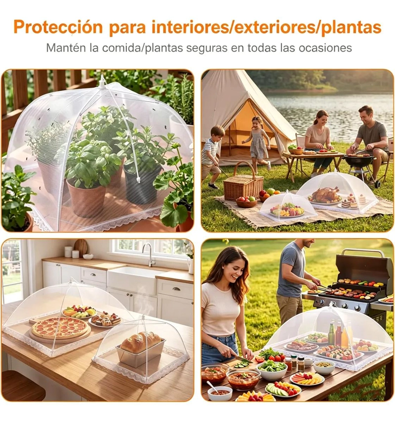 PACK DE 3 CUBIERTAS DE MALLA PARA ALIMENTOS ANTI MOSCAS - 5