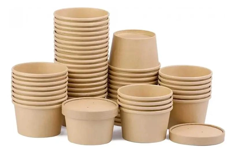 POTE CONTENEDOR KRAFT 8 OZ CON TAPA DE POLIPAPEL - 3
