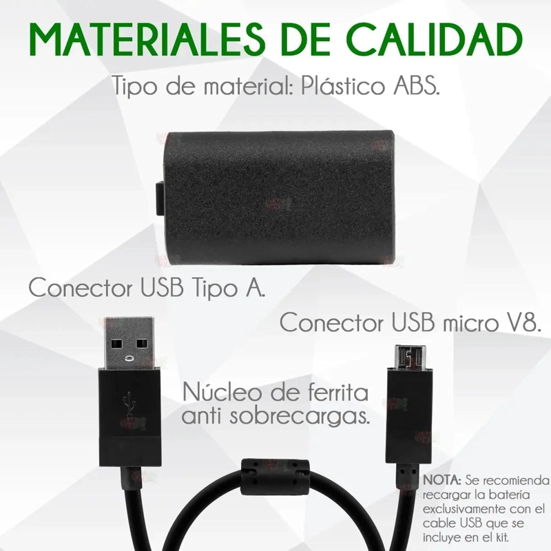 KIT DE BATERIA RECARGABLE PARA XBOX ONE CON CARGA CONTINUA - 4