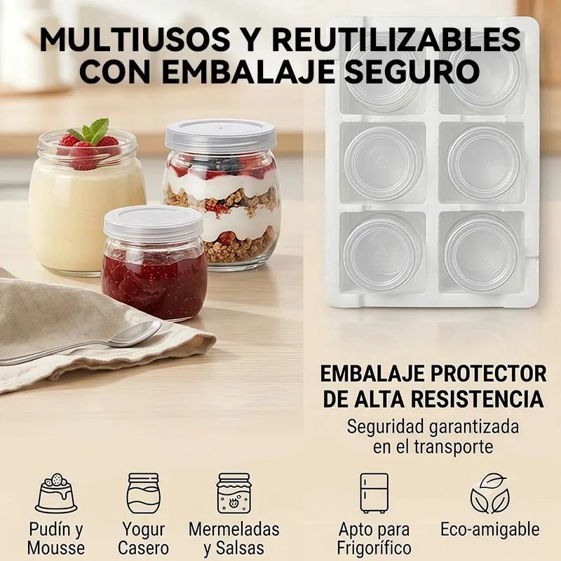 PACK DE 6 FRASCOS DE VIDRIO CON TAPA SELLADA DE 200ML - 2