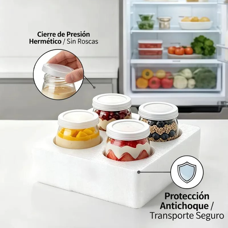 PACK DE 6 FRASCOS DE VIDRIO CON TAPA SELLADA DE 200ML - 7