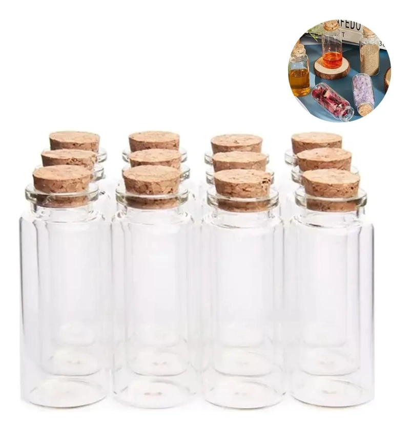 PACK DE 55 MINIBOTELLAS DE VIDRIO CON TAPON DE CORCHO - 9