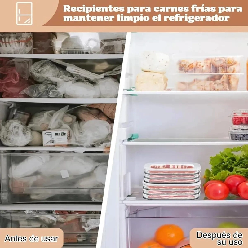 CAJA DE ALMACENAMIENTO TRANSPARENTE PARA REFRIGERADOR DE COCINA - 2
