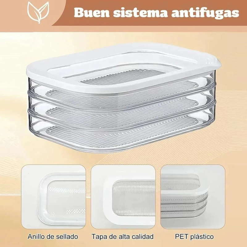 CAJA DE ALMACENAMIENTO TRANSPARENTE PARA REFRIGERADOR DE COCINA - 3