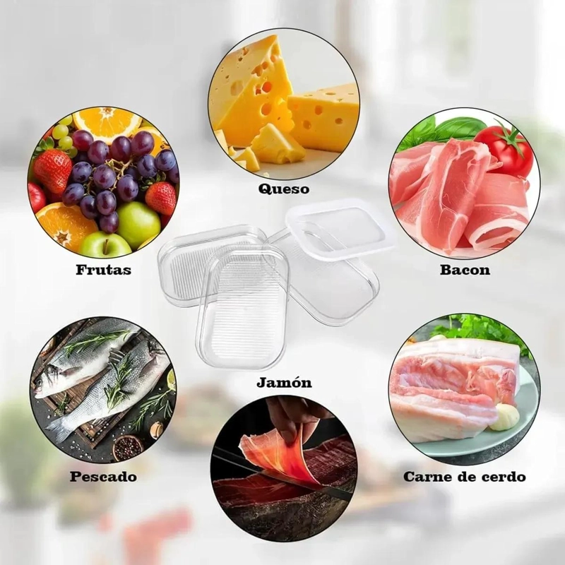 CAJA DE ALMACENAMIENTO TRANSPARENTE PARA REFRIGERADOR DE COCINA - 5