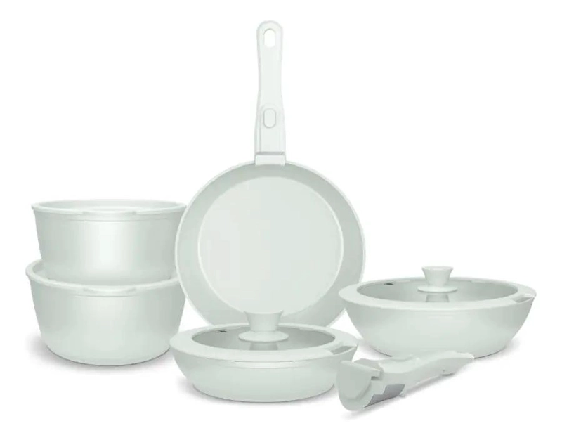 SET DE COCINA 11 PIEZAS ALUMINIO FORJADO COLOR MENTA - 2