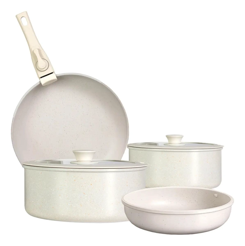 SET DE UTENSILIOS DE COCINA ANTIADHERENTES 6 PIEZAS CON MANGO DESMONTABLE - 1