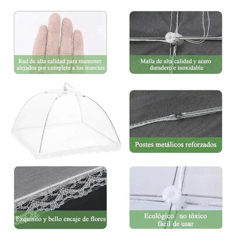 CUBIERTAS PLEGABLES DE MALLA PARA ALIMENTOS EN PAQUETE DE 3 - 7