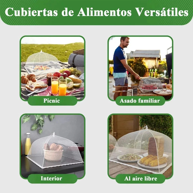 CUBIERTAS PLEGABLES DE MALLA PARA ALIMENTOS EN PAQUETE DE 3 - 4